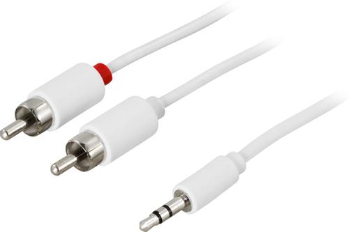 DELTACO Audio cable, 3.5mm male - 2xRCA male 10m, white (MM-143B)