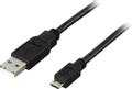 DELTACO USB 2.0 USB cable 25cm Black