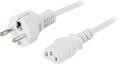 DELTACO Power CEE 7/7 (male) - Power IEC 60320 C13 White 50cm