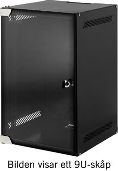 TOTEN 10" väggskåp, 4U, 280x310, glasdörr, omonterad,  svart (WS.3304.9001)