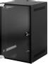 TOTEN 10" väggskåp, 9U, 280x310, glasdörr, omonterad, svart