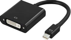 Deltaco DisplayPort-adapter - enkeltlenke - Mini DisplayPort (hann) til DVI-I (hunn) - svart