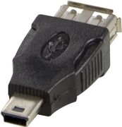 DELTACO USB adapter - 4-PIN USB type A (female) - mini-USB type A (male)