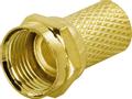 DELTACO F-connector, male, 6.2mm RG6 / antenna cable, screw mount, gold-plated