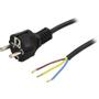 DELTACO Power CEE 7/7 (male) - Hardwire 3-wire Black 2m