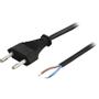 DELTACO Europlug (power CEE 7/16) (male) - Hardwire 2-wire Black 2m