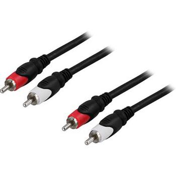 DELTACO Audio cable, 2xRCA male - male, 0.5m (MM-108)