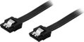 DELTACO SATA-kabel, SATA 6Gb/s, lås-clips, rak-rak, 0,3m, sv