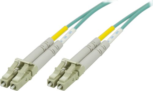 DELTACO OM3 fiber cable LC - LC, duplex, multimode,  50/125, 15m (LCLC-615)