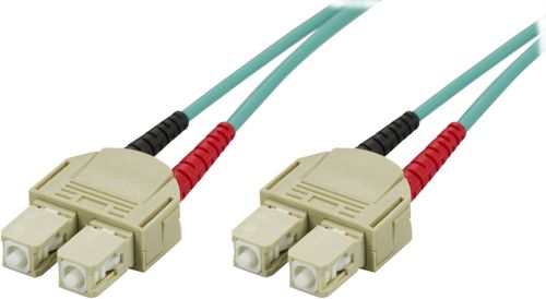DELTACO OM3 fiber cable SC - SC, duplex, multimode,  50/125, 1m (SCSC-61)