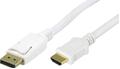DELTACO DisplayPort - HDMI monitorikaapeli, ääni, u-u 5m valk
