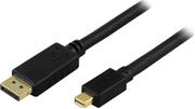 Deltaco DisplayPort-kabel - Mini DisplayPort (hann) til DisplayPort (hann) - 3 m - svart