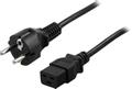 DELTACO Power CEE 7/7 (male) - Power IEC 60320 C19 Black 3m