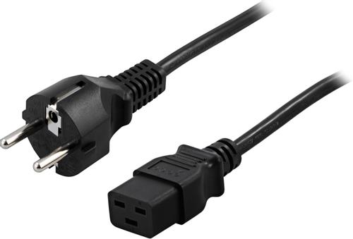 DELTACO Power CEE 7/7 (male) - Power IEC 60320 C19 Black 3m (DEL-110T)