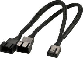 splitter för PWM-fläktar, 1x4-pin ha till 2x4-pin ho, svart