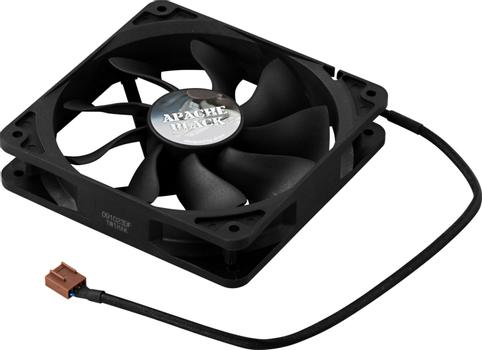 AKASA chassiefläkt 120x120x25 mm, 6,9 dBA, 600 rpm, IP54, 4-pin, svart (AK-FN058)