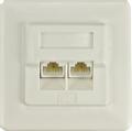 DELTACO Wall socket 2xRJ45 unshielded UTP, recessed