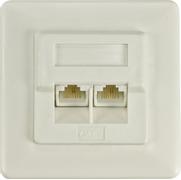 DELTACO Wall socket 2xRJ45 unshielded UTP, recessed