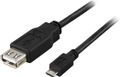 DELTACO OTG Micro USB til USB A Adapter Hann/Hunn