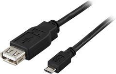 DELTACO USB-adapter 20cm Black