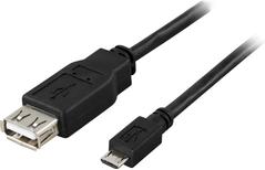 DELTACO USB-adapter 20cm Black