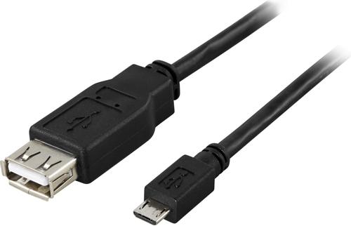 DELTACO USB-adapter 20cm Black (USB-73)