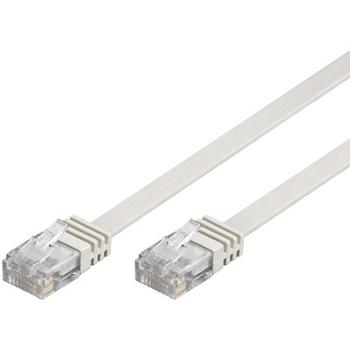 DELTACO U / UTP Cat6 patch cable, flat, gold-plated connectors,  5m, white (TP-65V-FL)