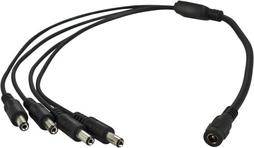 DELTACO Power DC jack 5.5 mm (ID 2.1 mm) (male) - Power DC jack 5.5 mm (ID 2.1 mm) (female) Black 40cm (QH-DC1-4)