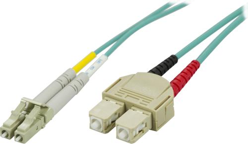 DELTACO OM3 fiber cable LC - SC, duplex, multimode,  50/125, 1.5m (LCSC-61-5)
