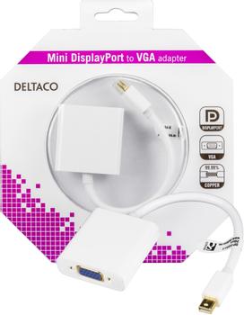 DELTACO DP-VGA4-K - Video converter - DisplayPort - White (DP-VGA4-K)