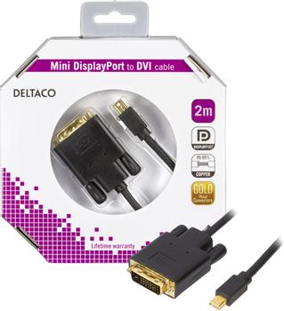 DELTACO Mini DisplayPort for DVI-D Black 2m (DP-DVI202-K)