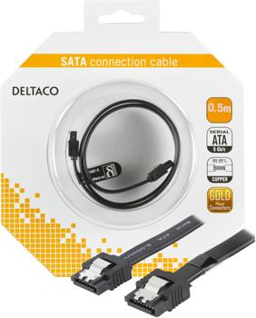 DELTACO Serial ATA cable Black 50cm (SATA-1001-K)