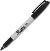 SHARPIE Sharpie, permanent opstregningspen, sort farve, rund spids, tynd, 12-pak, sort/hvid