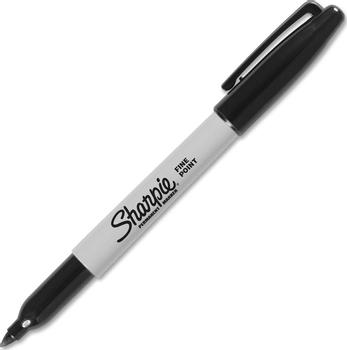 SHARPIE permanent märkpenna,  svart, rund fin, 12-pack, svart/vit (S0810930)