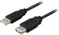 DELTACO USB 2.0 USB extension cable 0.1m Black