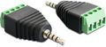 DELOCK adapter, 2,5mm stereo ha till 4-pin terminalblock, svart