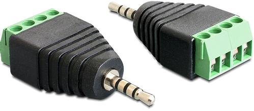 DELOCK adapter, 2,5mm stereo ha till 4-pin terminalblock,  svart (65454)