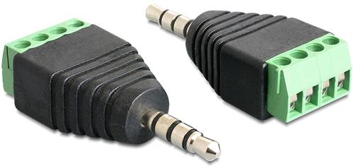 DELOCK adapter, 3,5mm stereo ha till 4-pin terminalblock,  svart (65453)