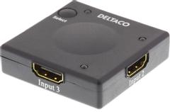 DELTACO HDMI-kytkin, automaattinen3 > 1, 1080p, 3D, musta