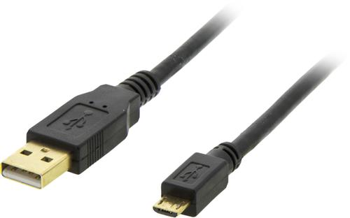 DELTACO USB 2.0 cable Type A male - Type Micro B male, 5-pin, for charging, 1m (MICRO-101)