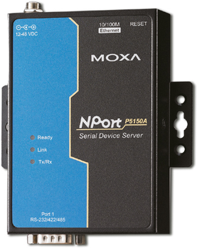 MOXA NPort sarjaporttipalvelin,  RS-232/ 422/ 485,  RJ45, PoE, mu/sin (NP-P5150A)