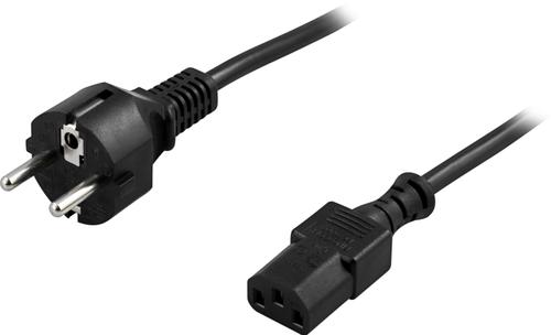 DELTACO Power CEE 7/7 (male) - Power IEC 60320 C13 Black 1m (DEL-109L)
