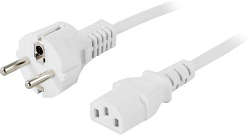 DELTACO Power CEE 7/7 (male) - Power IEC 60320 C13 White 1m (DEL-109LV)