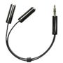 DELTACO 3.5mm stereo male to 2x3.5mm stereo female, 0.1 m, black