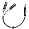 DELTACO DELTACO, 3,5mm hane till 3,5mm mikrofon och stereo hona, 0,1m, svar