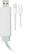 EPZI Universal sync/ ladd-kabel, USB/Micro B/ Lightning, 0,2m, vit