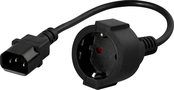 DELTACO Power IEC 60320 C14 Power CEE 7/4 (female) Black 50cm (DEL-109P-50)