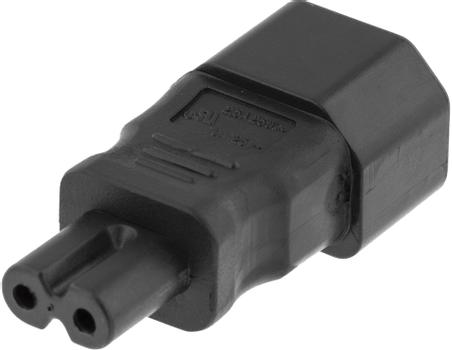 DELTACO Srömadapter,  IEC 60320 C14 till IEC 60320 C7, 250V/2 (DEL-1012)