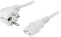 DELTACO Power CEE 7/7 (male) - Power IEC 60320 C13 White 20cm