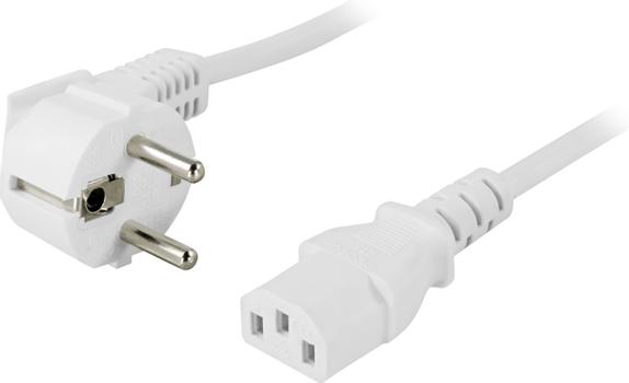DELTACO Power CEE 7/7 (male) - Power IEC 60320 C13 White 50cm (DEL-109V-50)